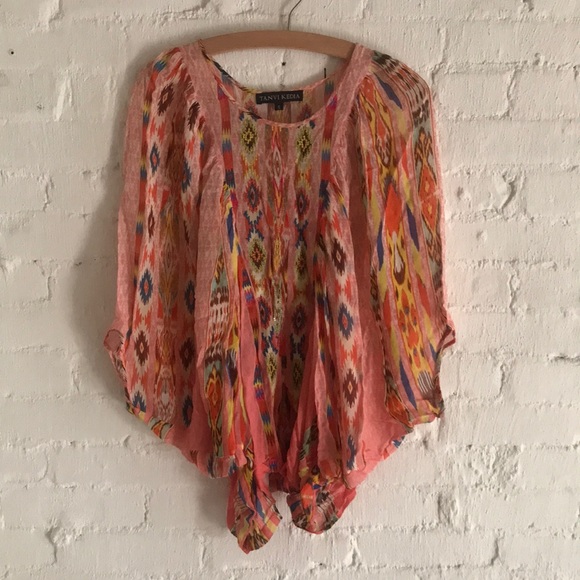 Anthropologie Tanvi Kedia Shivali blouse pink S - Picture 2 of 7